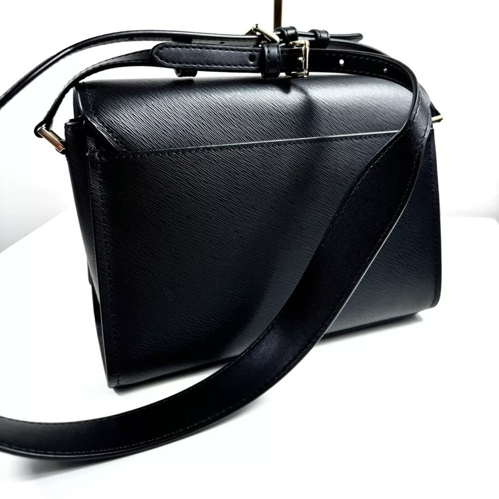 Michael Kors Mimi Medium Leather Crossbody Bag Black Gold NWT - Picture 6 of 9